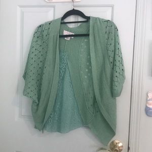 Cutout and Lace Patterned Cardigan